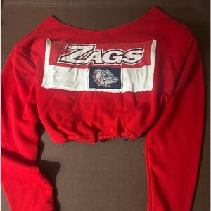Gonzaga cropped red vintage sweatshirt